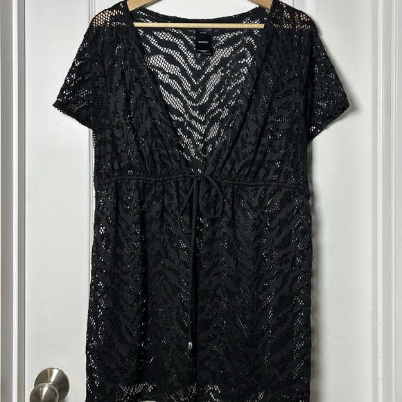 Catalina Other - Catalina Black Crochet Lace Chevron Swimsuit Cover Up Boho Chic Resortcore Style
